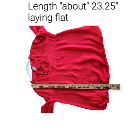 Haute Hippie Red Silk Tie-Front Blouse L - Picture 14 of 15